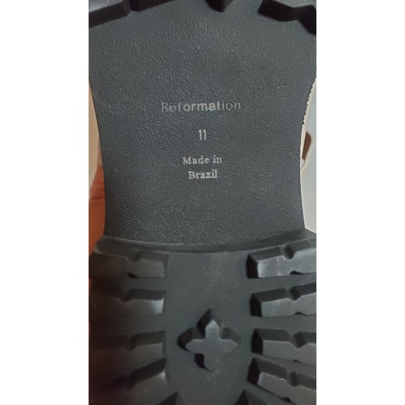 Reformation Abalonia Platform Lug Sole Mary Jane‎ Buckle Shoes Cream Size 11 - Picture 4 of 10